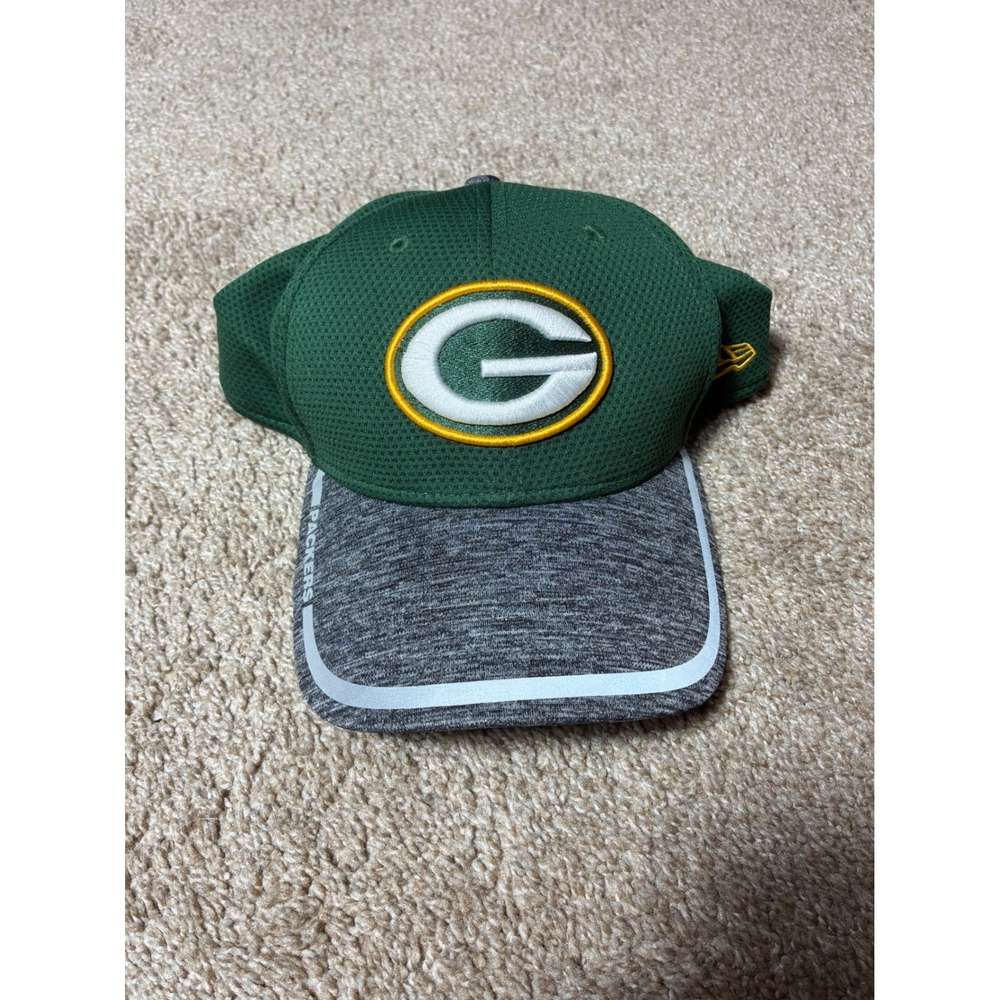 Green Bay Packers New Era 39THIRTY Hat NFL Mesh Stretch Fit Cap Green Grey M/L
